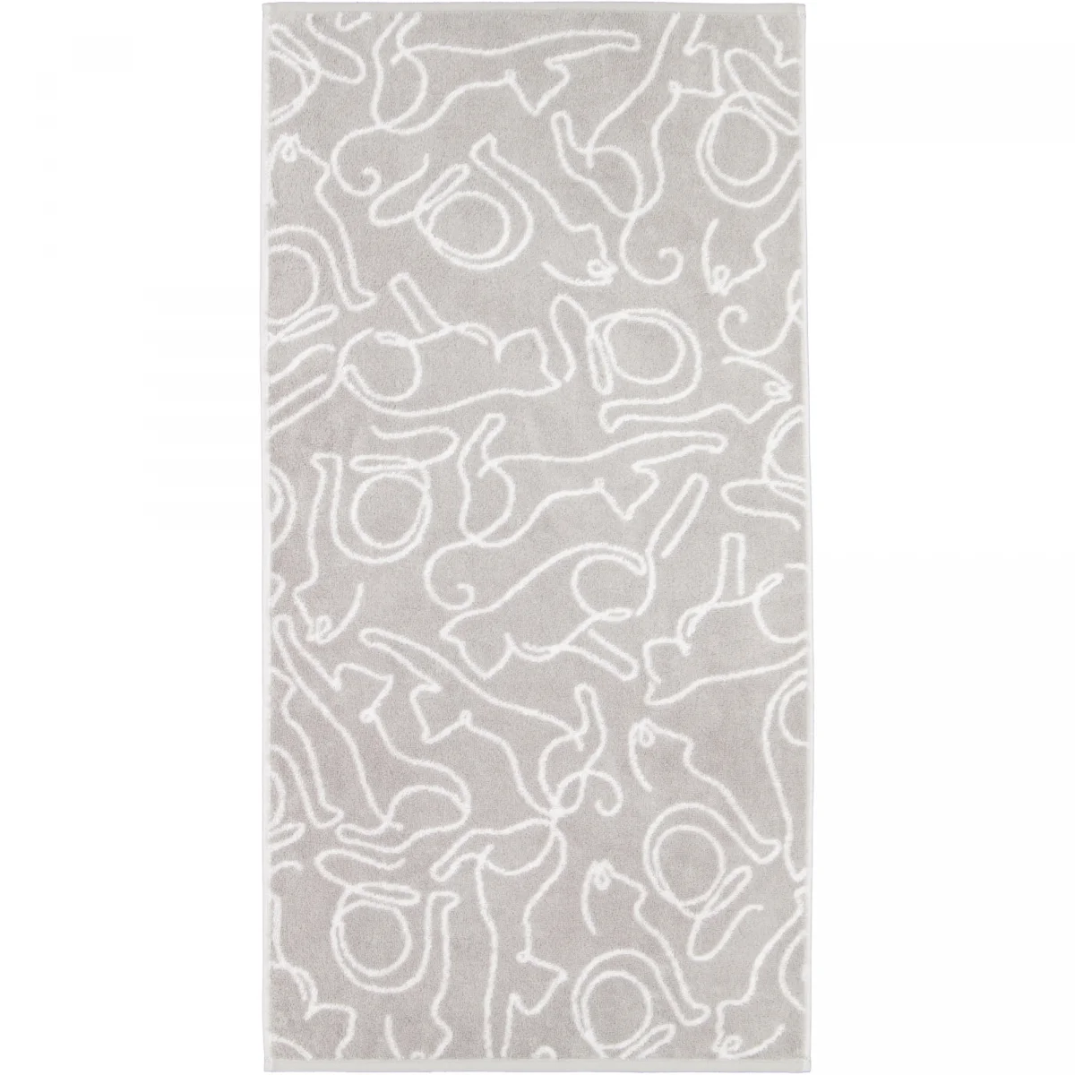Cawö Cawö Cute Cats 6264 Handdoek 50x100 platin/wit