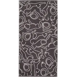 Cawö Cute Cats 6264 Handdoek 50x100 basalt/platin