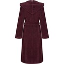 Cawö Cawo Dames Badjas met Capuchon  825 burgundy 40/42