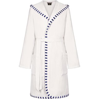 Cawo Dames Badjas Korte badjas met Capuchon 848 wit-breton 32/34