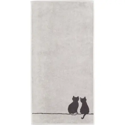 Cawö Cute Cats 6263 Handdoek 50x100 platin/basalt