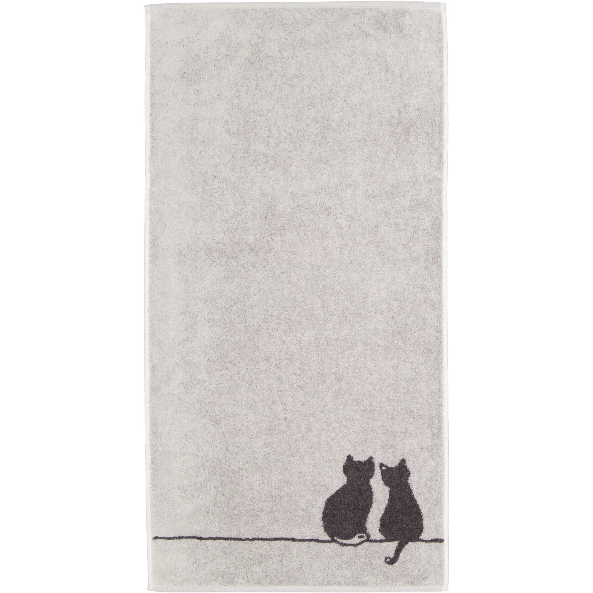 Cawö Cawö Cute Cats 6263 Handdoek 50x100 platin/basalt