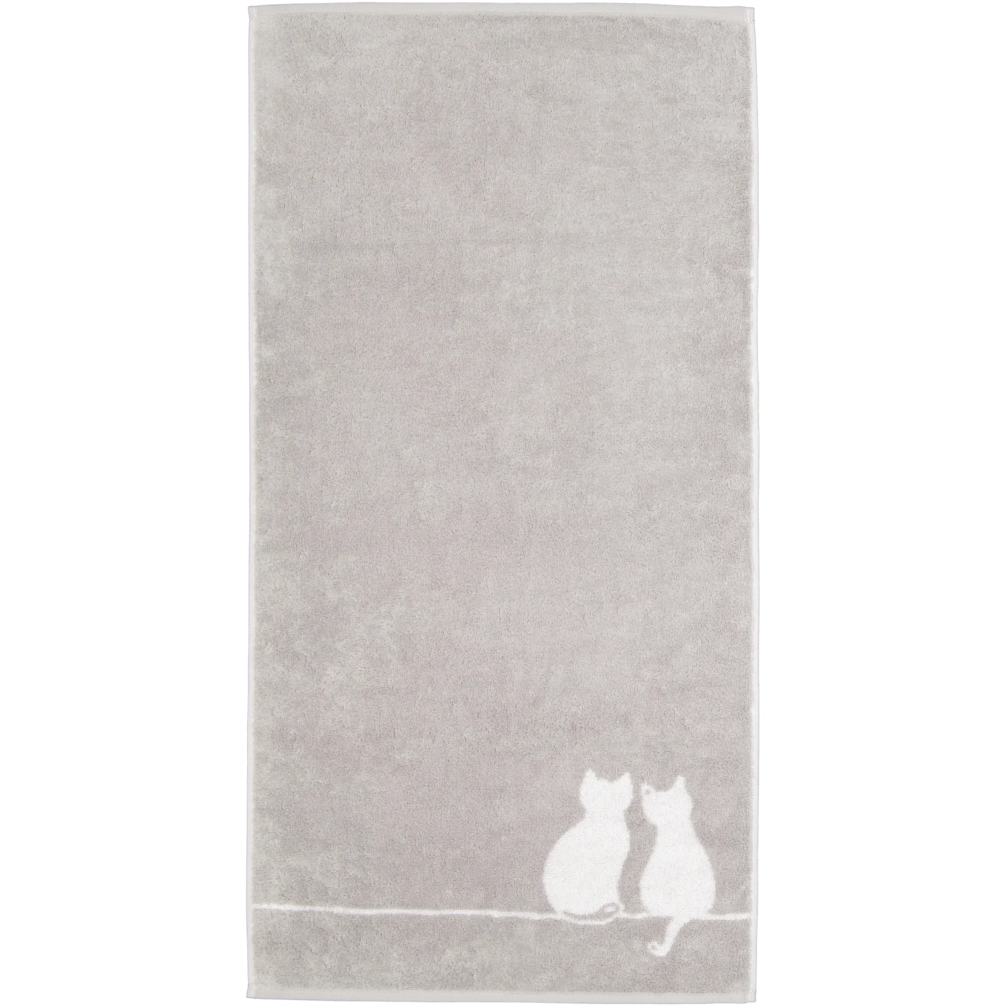 Cawö Cawö Cute Cats 6263 Handdoek 50x100 platin/wit