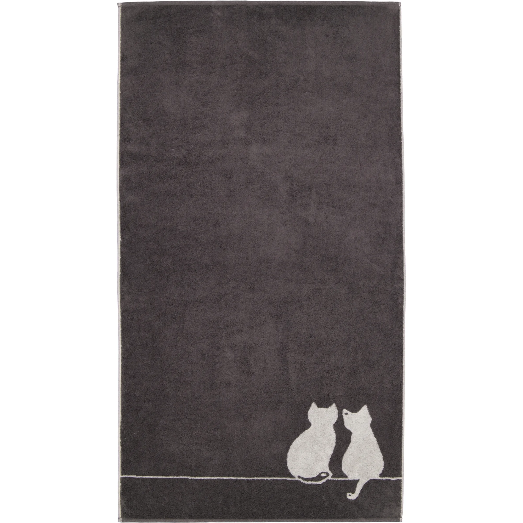 Cawö Cawö Cute Cats 6263 Handdoek 50x100 basalt/platin