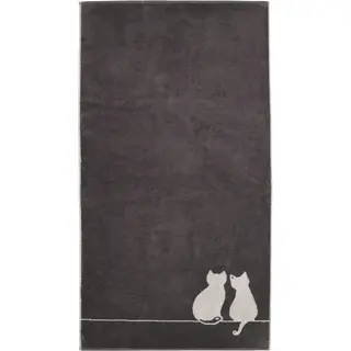 Cawö Cute Cats 6263 Badlaken 80x150 basalt/platin