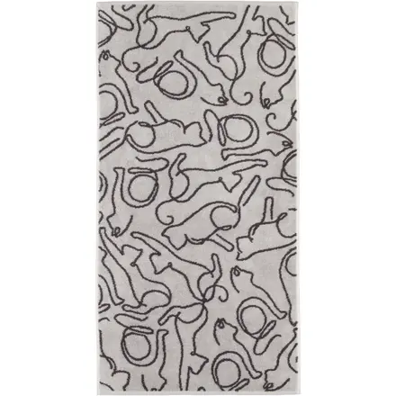 Cawö Cute Cats 6264 Gastendoekje 30x50 platin/basalt