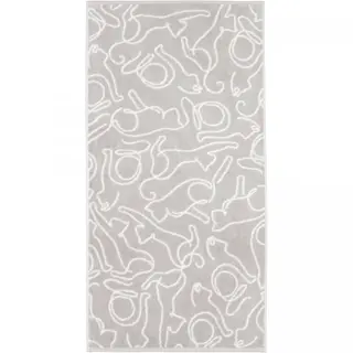 Cawö Cute Cats 6264 Badlaken 80x150 platin/wit