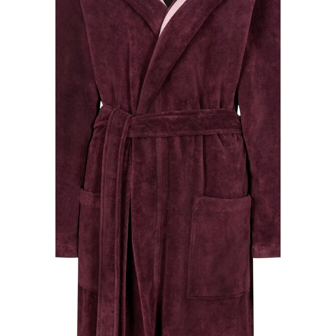 Cawo Dames Badjas met Capuchon  825 burgundy 32/34