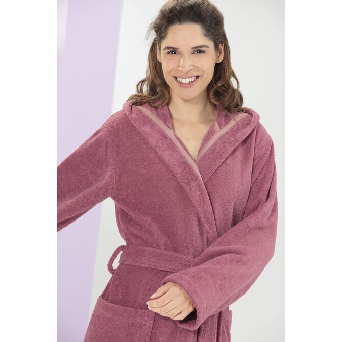 Cawo Dames Badjas met Capuchon  827 blush XL