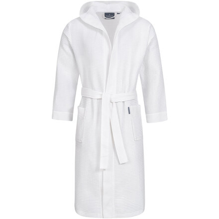 Morgenstern badjas Andrea wafelstof met Capuchon 120cm Wit L