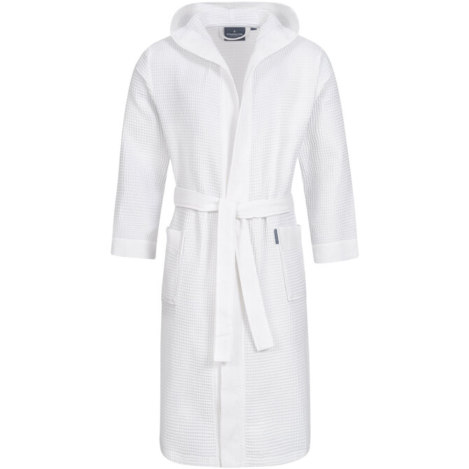 Morgenstern badjas Andrea wafelstof met Capuchon 120cm Wit L Morgenstern badjas Andrea wafelstof met Capuchon 120cm Wit L
