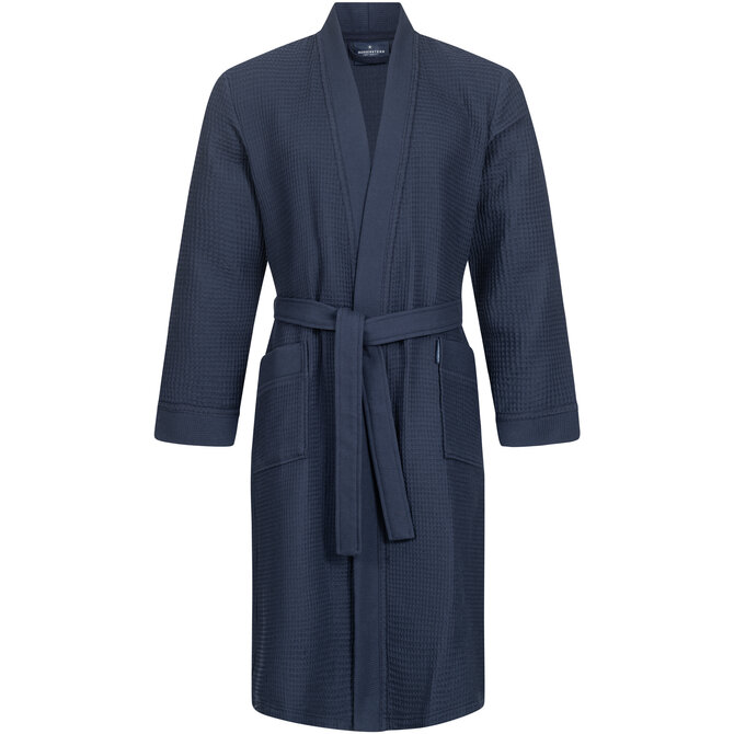 Morgenstern badjas Luca wafelstof Kimono 120cm Navy M Morgenstern badjas Luca wafelstof Kimono 120cm Navy M