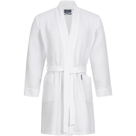 Morgenstern badjas Sascha Kimono wafelstof kort 100cm Wit M