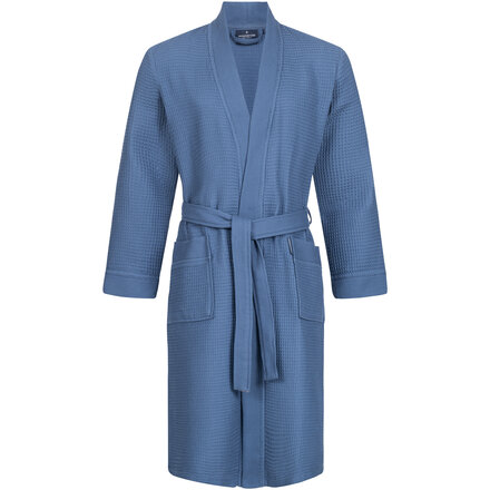 Morgenstern badjas Luca wafelstof Kimono 120cm Jeans blauw XL