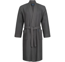 Morgenstern badjas Luca wafelstof Kimono 120cm Antraciet S