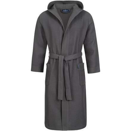 Morgenstern badjas Andrea wafelstof met Capuchon 120cm Antraciet M