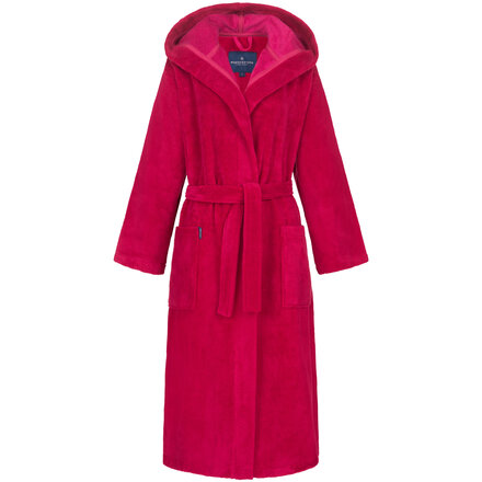 Morgenstern damesbadjas met capuchon Geena 2 kirschrot Maat XL
