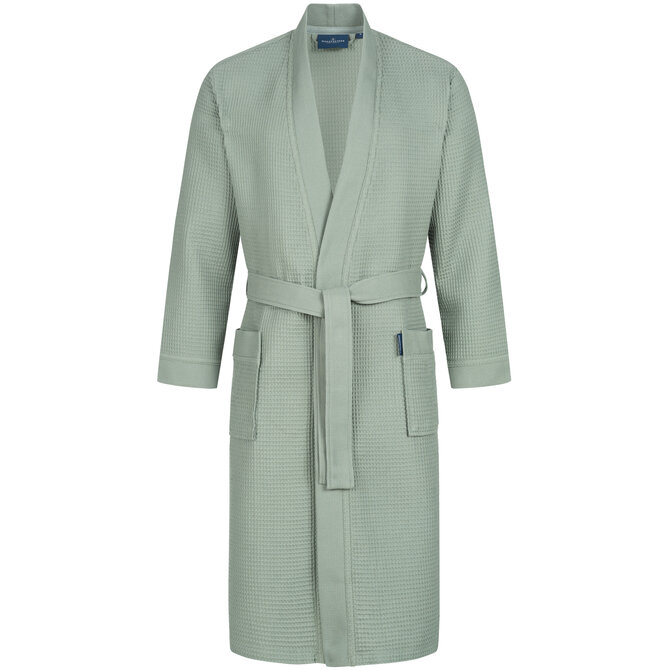 Morgenstern badjas Luca wafelstof Kimono 120cm Olijf S