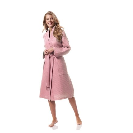 Morgenstern badjas Luca wafelstof Kimono 120cm Poederrose XL
