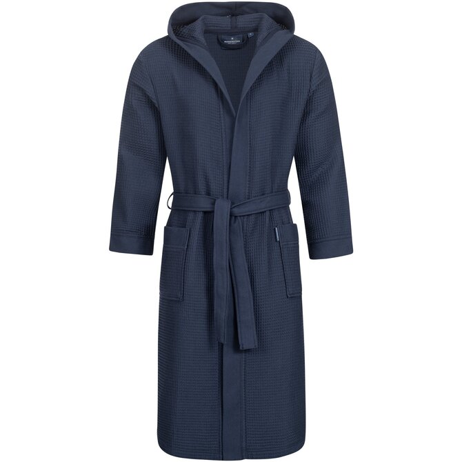 Morgenstern badjas Andrea wafelstof met Capuchon 120cm Navy XL