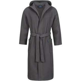 Morgenstern badjas Andrea wafelstof met Capuchon 120cm Antraciet L