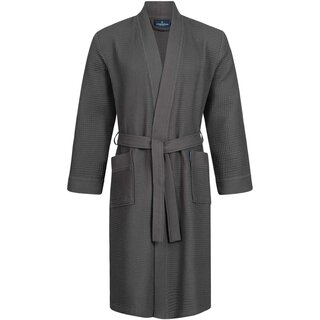 Morgenstern badjas Luca wafelstof Kimono 120cm Antraciet L