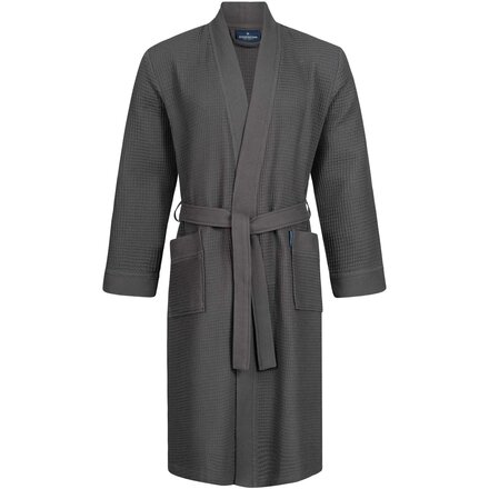 Morgenstern badjas Luca wafelstof Kimono 120cm Antraciet L