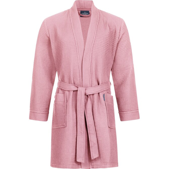 Morgenstern badjas Sascha wafelstof Kimono 100cm Poederroze XL