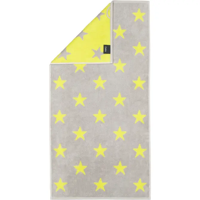 Cawö New Stars Handdoek 50x100 platin/lime