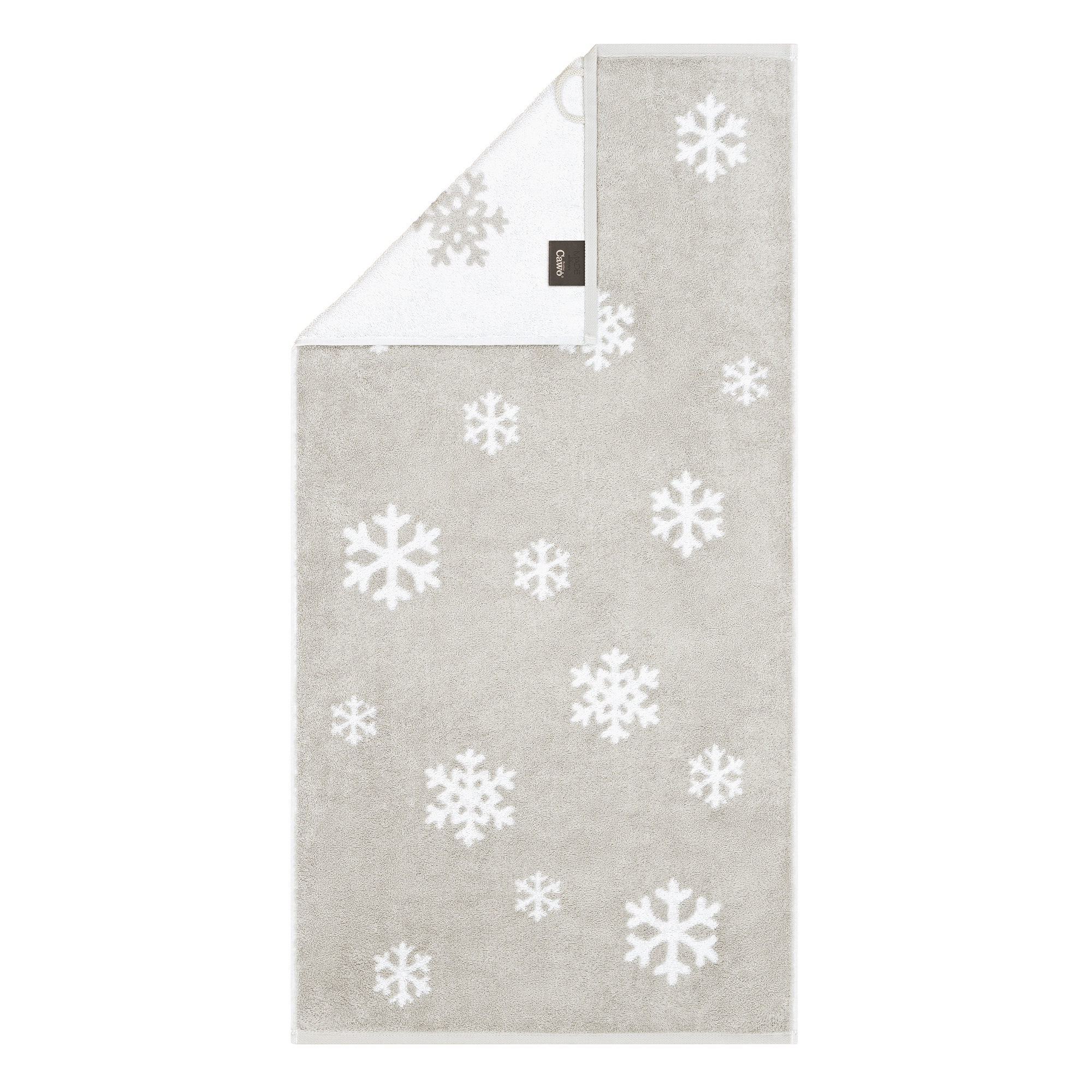 Cawö Cawö Winter Edition 6270 Handdoek 50x100 platin/wit