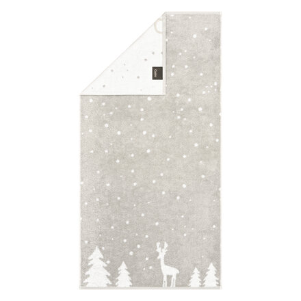 Cawö Winter Edition 6271 Douchelaken 70x140 platin/wit