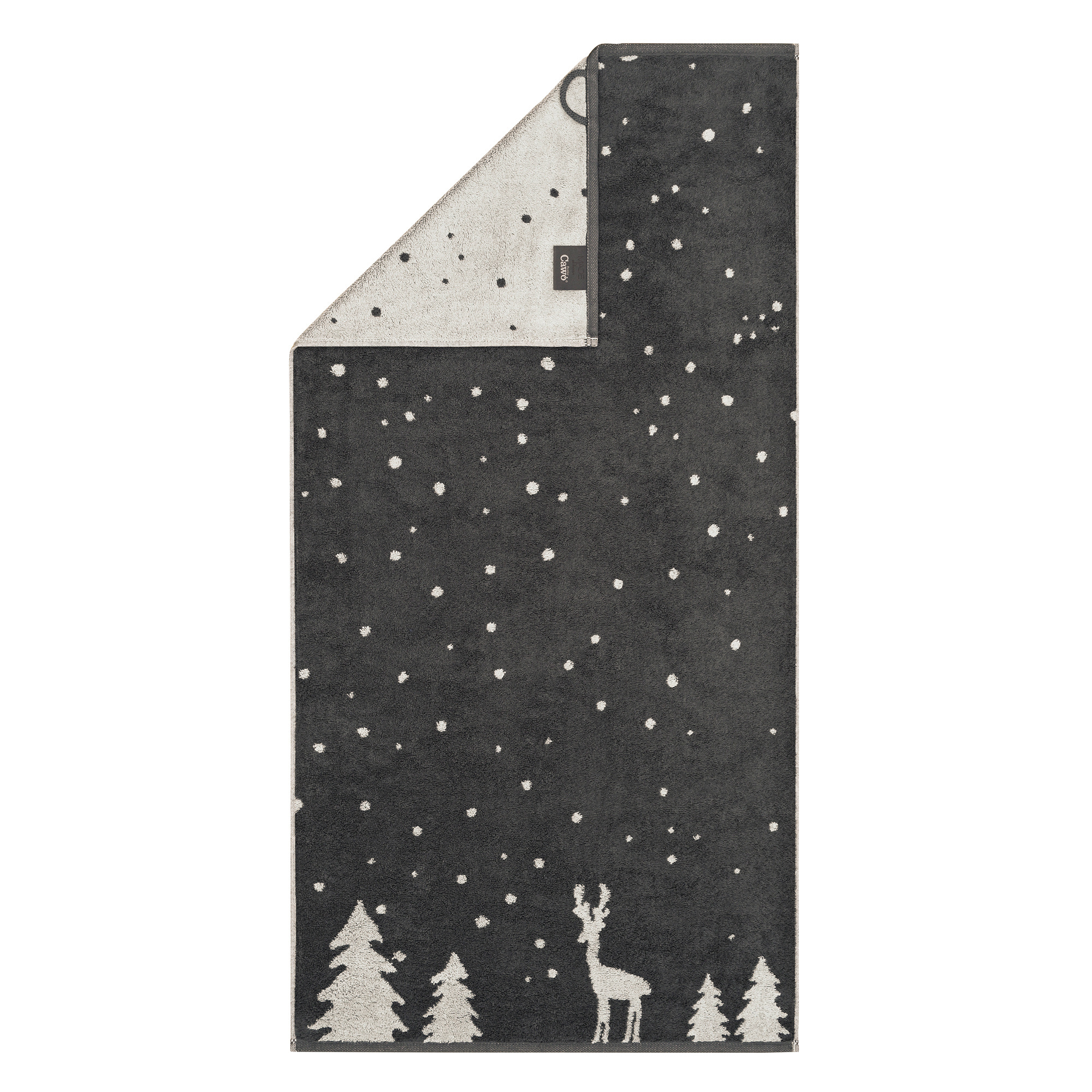 Cawö Cawö Winter Edition 6271 Handdoek 50x100 basalt/platin