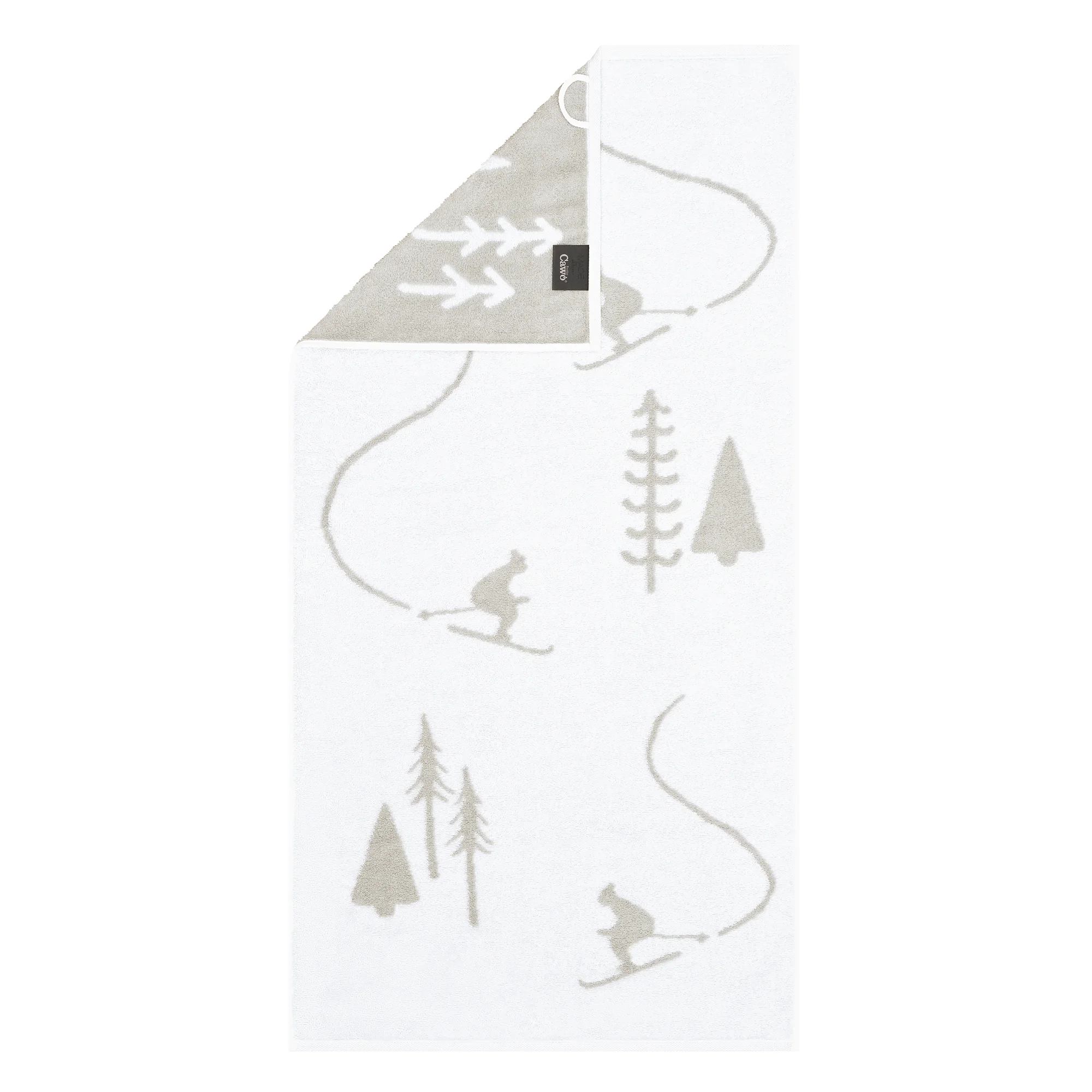 Cawö Cawö Winter Edition 6272 Handdoek 50x100 wit/platin