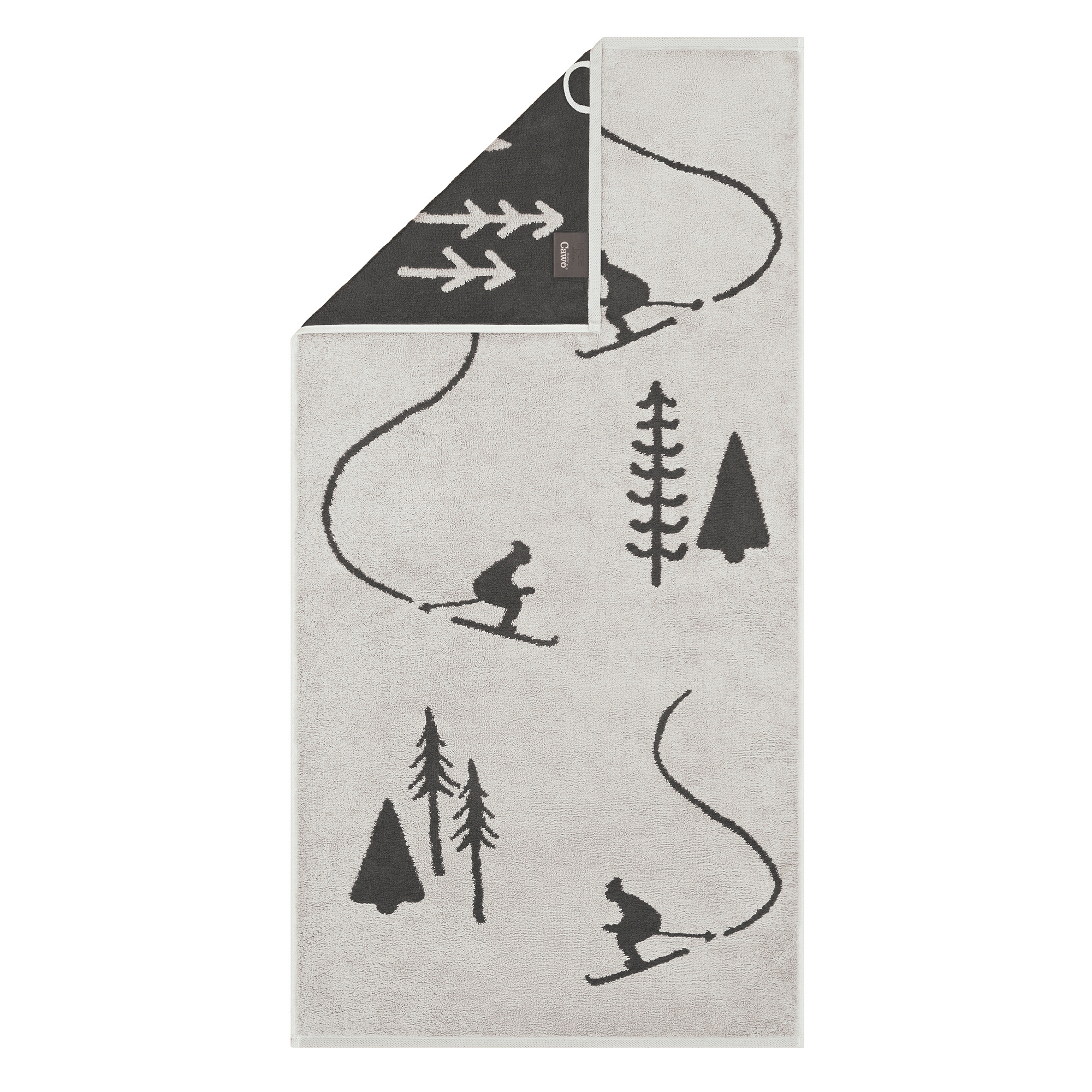Cawö Cawö Winter Edition 6272 Handdoek 50x100 platin/basalt