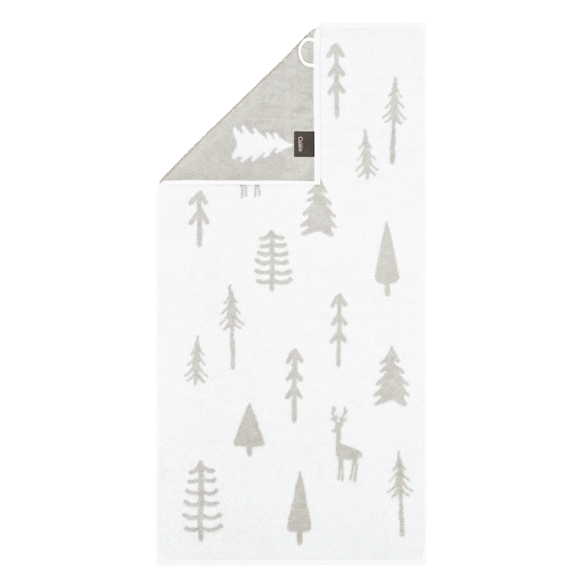 Cawö Cawö Winter Edition 6273 Handdoek 50x100 wit/platin