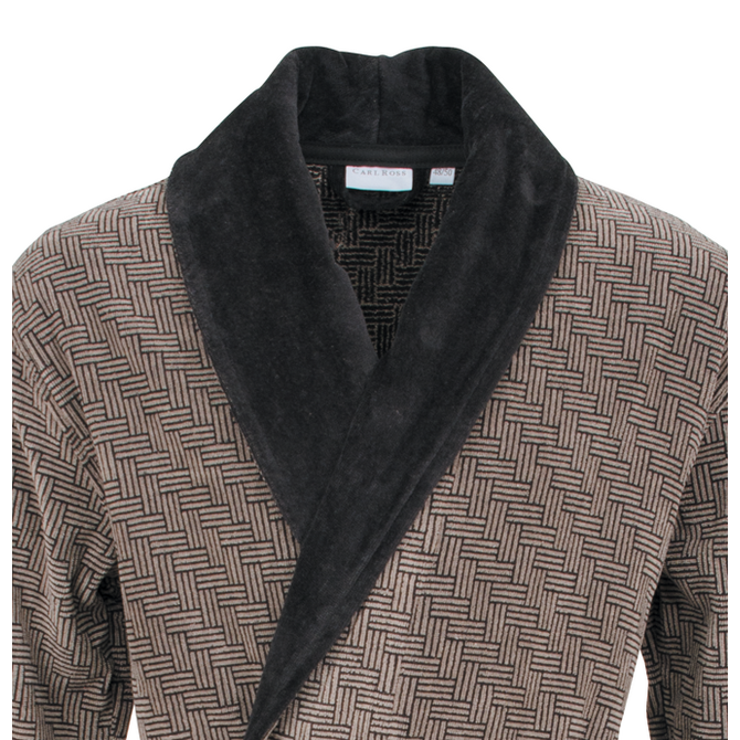 Carl Ross badjas met sjaalkraag 660200 deep Khaki/deep black 48/50 Carl Ross badjas met sjaalkraag 660200 deep Khaki/deep black 48/50