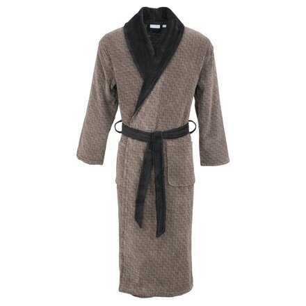 Carl Ross badjas met sjaalkraag 660200 deep Khaki/deep black 52/54