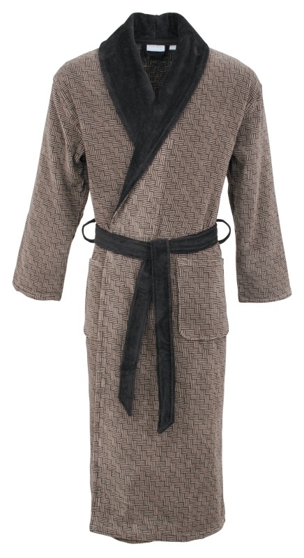 Carl Ross Carl Ross badjas met sjaalkraag 660200 deep Khaki/deep black 56/58