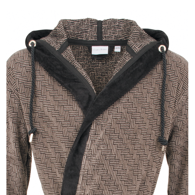 Carl Ross badjas met capuchon 660300 deep Khaki/deep black 52/54 Carl Ross badjas met capuchon 660300 deep Khaki/deep black 52/54