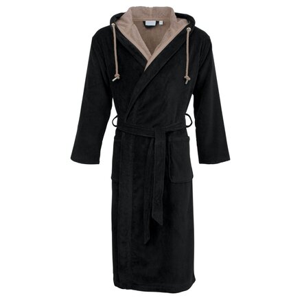 Carl Ross Unisex badjas met capuchon 661300 deep Khaki/deep black XL