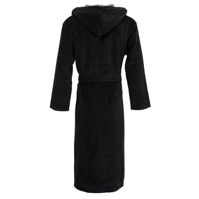 Carl Ross Unisex badjas met capuchon 661300 deep Khaki/deep black XL Carl Ross Unisex badjas met capuchon 661300 deep Khaki/deep black XL