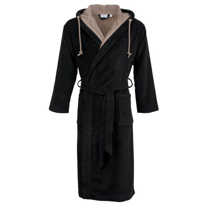 Carl Ross Unisex badjas met capuchon 661300 deep Khaki/deep black XXL