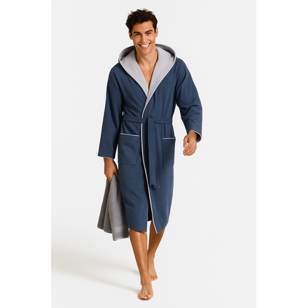 Morgenstern Ron Heren Badjas marine/grau L