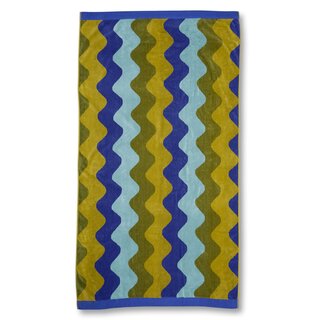 KAAT Amsterdam Strandlaken Waves Blauw Groen 100x180 cm