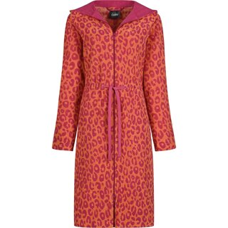 Cawö Home Dames Badjas met Capuchon en Ritssluiting 851 pink S