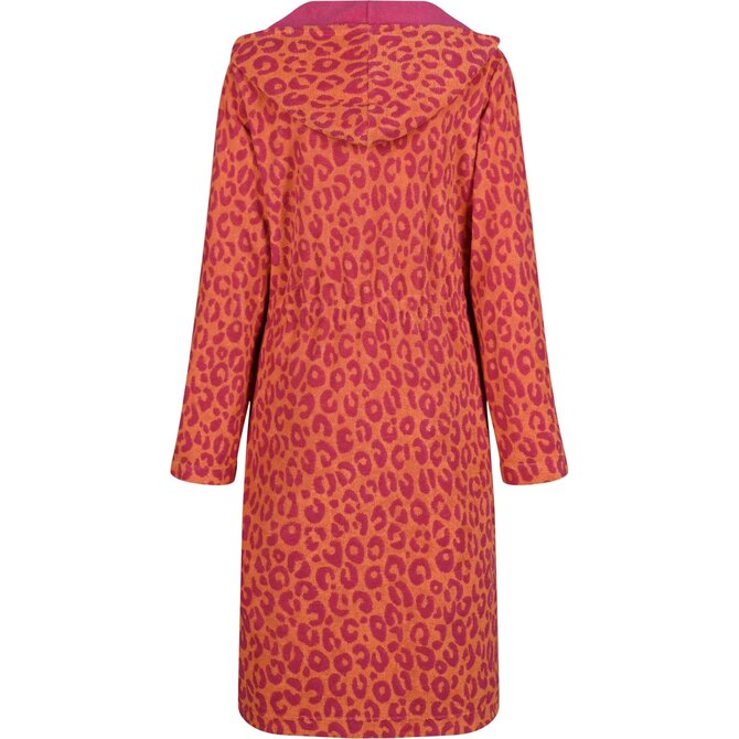 Cawö Home Dames Badjas met Capuchon en Ritssluiting 851 pink M