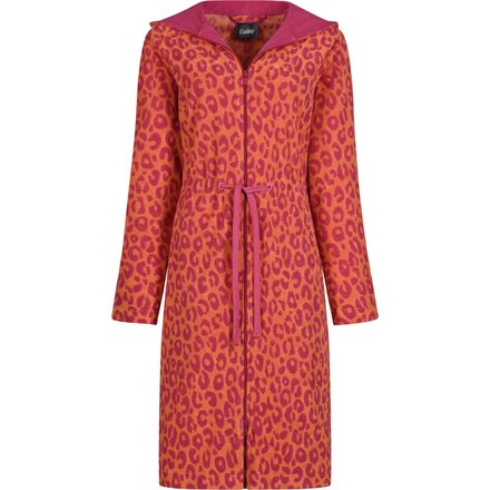 Cawö Home Dames Badjas met Capuchon en Ritssluiting 851 pink L