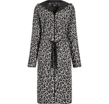 Cawö Home Dames Badjas met Capuchon en Ritssluiting 851 basalt M