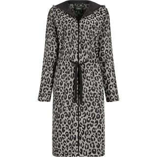 Cawö Home Dames Badjas met Capuchon en Ritssluiting 851 basalt XL
