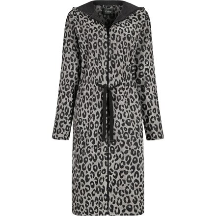 Cawö Home Dames Badjas met Capuchon en Ritssluiting 851 basalt XL